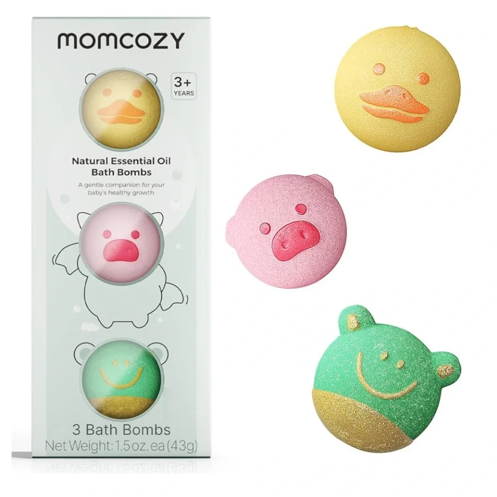Momcozy Natural Organic Essential Oil Bath Bombs, 3 Pcs